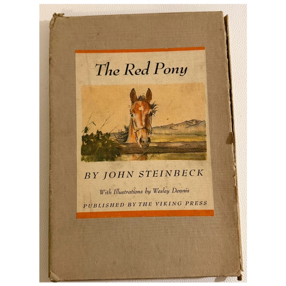 Vintage 1945 The Red Pony John Steinbeck Illustrated HC Dust Jacket Viking Press
